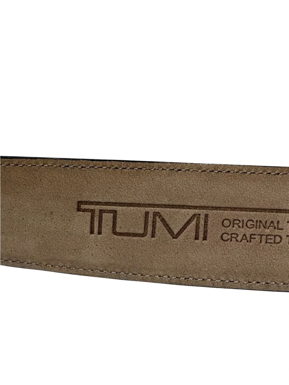 Tumi - Men's Black Leather Dress Belt. Size 38